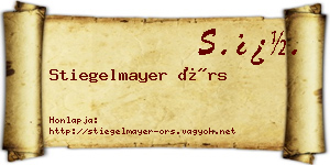 Stiegelmayer Örs névjegykártya